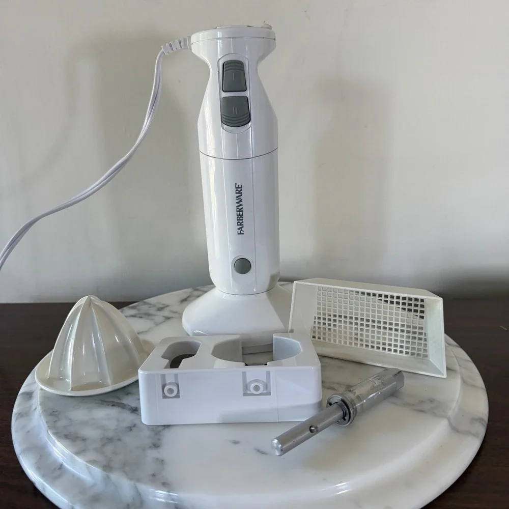 Farberware FSSB100A Hand Blender White 210W Motor Base with Attachments Set
